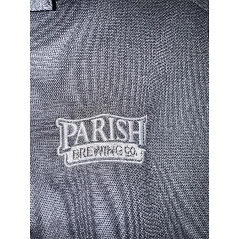 NIKE Golf Dri Fit Solid Gray Polo Size XL Short Sleeve Parish Brewing Co Women